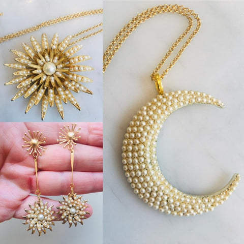 A gorgeous one of a kind collection of starbursts, crescent moons and heavenly bodies.