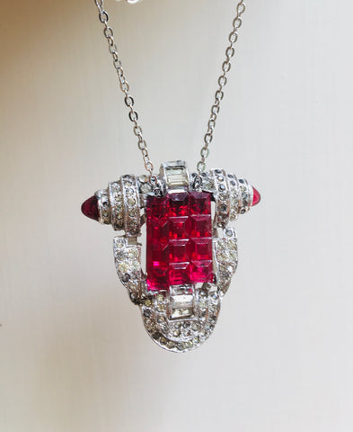 Art Deco Ruby Red
