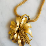 Fringe Flower Necklace Gold