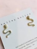 Turquoise Snake Earrings