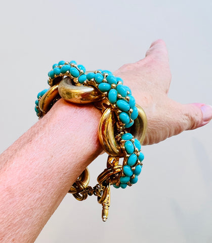 Chunky Turquoise Link Bracelet