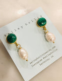 Malachite Pearl Earrings