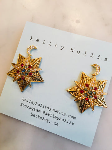 Moon and Star Earrings