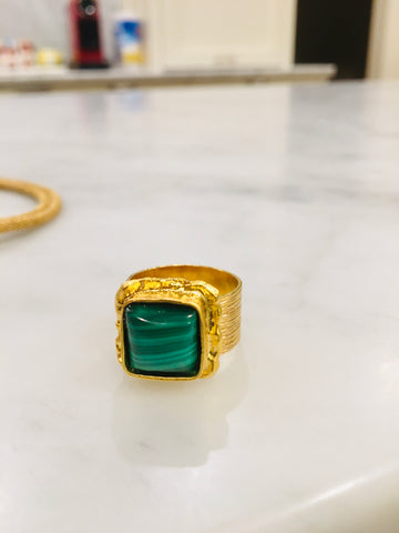 Malachite  Square Ring