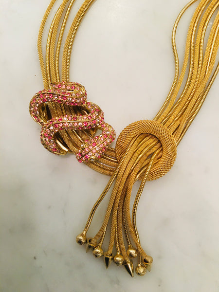 Gold Mesh Neckmess with Snake