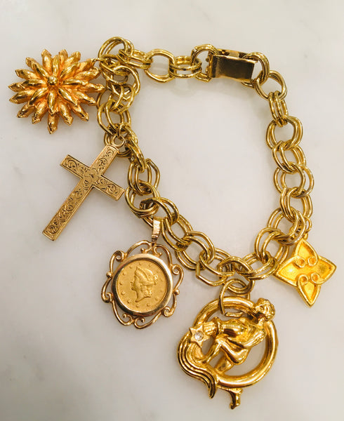 Charm Bracelet Liberty Gold Coin