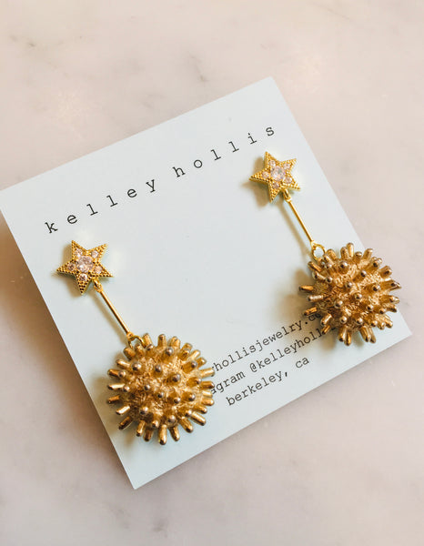 Atomic Gold Starburst Earrings