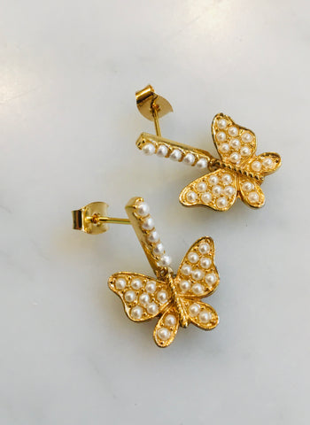 Pearl Butterfly Earrings