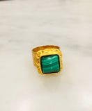 Malachite  Square Ring