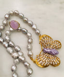 Shimmering Butterfly with Pearls