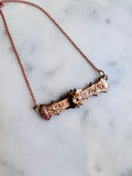 Garnet Rose Gold Victorian Bar Necklace