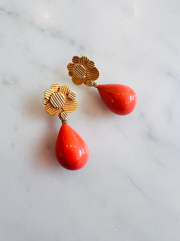 Coral Drop Earrings