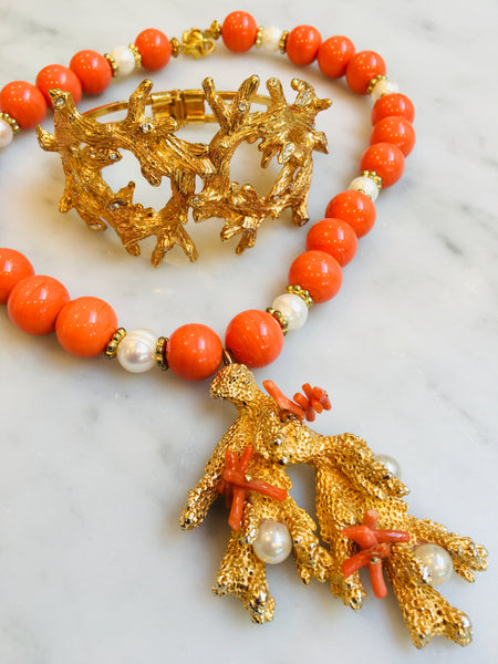 Gold Coral Branch Necklace – Samis Handmade Jewelry